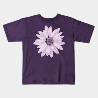 Light Purple Daisy with hidden Heart Awareness Ribbon Kids T-Shirt